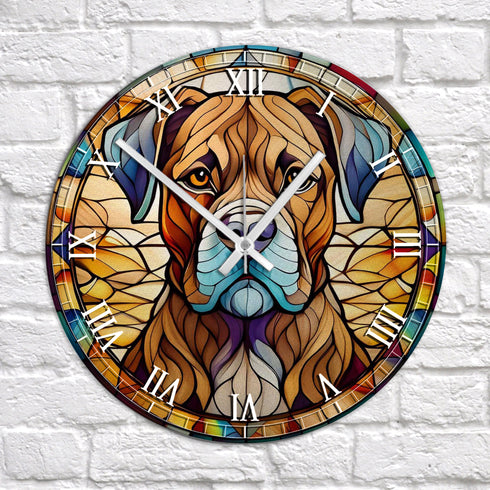Boxer Brindle Suncatcher Effect Clock